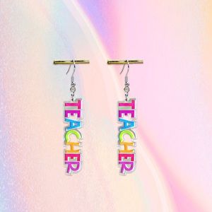 FASHION TEACHER DANGLE EARRINGS CUTE TRENDY TEACHER GIFT